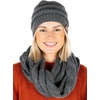 image:imageFunky Junque Beanie amp Infinity Scarf Gift Set  Matching Winter Accessories Sets for Women Soft Knit Hat and Scarf BundleCharcoal