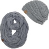 image:imageFunky Junque Beanie amp Infinity Scarf Gift Set  Matching Winter Accessories Sets for Women Soft Knit Hat and Scarf BundleHeather Grey