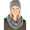 image:imageFunky Junque Beanie amp Infinity Scarf Gift Set  Matching Winter Accessories Sets for Women Soft Knit Hat and Scarf BundleHeather Grey