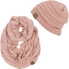 image:imageFunky Junque Beanie amp Infinity Scarf Gift Set  Matching Winter Accessories Sets for Women Soft Knit Hat and Scarf BundleIndi Pink
