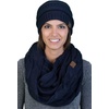 image:imageFunky Junque Beanie amp Infinity Scarf Gift Set  Matching Winter Accessories Sets for Women Soft Knit Hat and Scarf BundleNavy