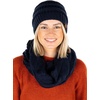 image:imageFunky Junque Beanie amp Infinity Scarf Gift Set  Matching Winter Accessories Sets for Women Soft Knit Hat and Scarf BundleNavy