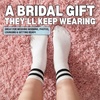 image:imageFunky Junque Bride Crew Socks Bachelorette Wedding Party Gift  Soft crewlength bride socks with chic bridal design for bachelorette parties spa days showers amp weddingsI Do White