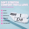 image:imageFunky Junque Bride Crew Socks Bachelorette Wedding Party Gift  Soft crewlength bride socks with chic bridal design for bachelorette parties spa days showers amp weddingsI Do White