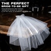 image:imageFunky Junque Bride to Be Veil Satin Tulle Bachelorette Headpiece  Doublelayered tulle veil with Bride To Be embroidery for bachelorette parties bridal showers photos amp keepsakesSatin Bow W Pearls