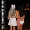 image:imageFunky Junque Bride to Be Veil Satin Tulle Bachelorette Headpiece  Doublelayered tulle veil with Bride To Be embroidery for bachelorette parties bridal showers photos amp keepsakesSatin Bow  White
