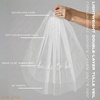 image:imageFunky Junque Bride to Be Veil Satin Tulle Bachelorette Headpiece  Doublelayered tulle veil with Bride To Be embroidery for bachelorette parties bridal showers photos amp keepsakesBride to Be  White