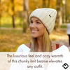 image:imageFunky Junque Chunky Knit Wool Beanie for Men and Women Warm Winter Hat Unisex Stretchable Cuffed Ski CapBeige