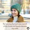 image:imageFunky Junque Chunky Knit Wool Beanie for Men and Women Warm Winter Hat Unisex Stretchable Cuffed Ski CapGreen
