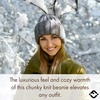image:imageFunky Junque Chunky Knit Wool Beanie for Men and Women Warm Winter Hat Unisex Stretchable Cuffed Ski CapGrey