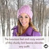 image:imageFunky Junque Chunky Knit Wool Beanie for Men and Women Warm Winter Hat Unisex Stretchable Cuffed Ski CapLavender