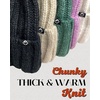 image:imageFunky Junque Chunky Knit Wool Beanie for Men and Women Warm Winter Hat Unisex Stretchable Cuffed Ski CapWhite