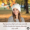 image:imageFunky Junque Chunky Knit Wool Beanie for Men and Women Warm Winter Hat Unisex Stretchable Cuffed Ski CapWhite