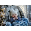 image:imageFunky Junque Double Pom Pom Baby Beanie  Newborn Girl Winter Hat 012 Months Cute Cozy Knit Infant Beanies for Cold Weather2 Pack  Black  Ivory  Ear Flap