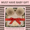 image:imageFunky Junque Double Pom Pom Baby Beanie  Newborn Girl Winter Hat 012 Months Cute Cozy Knit Infant Beanies for Cold WeatherBeige  Diagonal Basketweave Pattern  Double Pom Pom