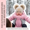 image:imageFunky Junque Double Pom Pom Baby Beanie  Newborn Girl Winter Hat 012 Months Cute Cozy Knit Infant Beanies for Cold WeatherBeige  Diagonal Basketweave Pattern  Double Pom Pom