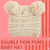 image:imageFunky Junque Double Pom Pom Baby Beanie  Newborn Girl Winter Hat 012 Months Cute Cozy Knit Infant Beanies for Cold WeatherBeige  Double Pom