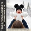 image:imageFunky Junque Double Pom Pom Baby Beanie  Newborn Girl Winter Hat 012 Months Cute Cozy Knit Infant Beanies for Cold WeatherBlack  Ear Flap W Double Faux Fur Pom