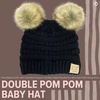 image:imageFunky Junque Double Pom Pom Baby Beanie  Newborn Girl Winter Hat 012 Months Cute Cozy Knit Infant Beanies for Cold WeatherBlack  Faux Fur Pom 2 Pom