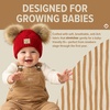 image:imageFunky Junque Double Pom Pom Baby Beanie  Newborn Girl Winter Hat 012 Months Cute Cozy Knit Infant Beanies for Cold WeatherDiagonal Basketweave  Red Double Pom