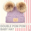 image:imageFunky Junque Double Pom Pom Baby Beanie  Newborn Girl Winter Hat 012 Months Cute Cozy Knit Infant Beanies for Cold WeatherDiagonal Basketweave Pattern  Lavender 2 Pom