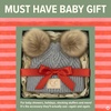 image:imageFunky Junque Double Pom Pom Baby Beanie  Newborn Girl Winter Hat 012 Months Cute Cozy Knit Infant Beanies for Cold WeatherDiagonal Basketweave Pattern  Heather Grey 2 Pom