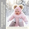 image:imageFunky Junque Double Pom Pom Baby Beanie  Newborn Girl Winter Hat 012 Months Cute Cozy Knit Infant Beanies for Cold WeatherDiagonal Basketweave Pattern  Pink 2 Pom