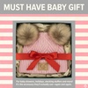 image:imageFunky Junque Double Pom Pom Baby Beanie  Newborn Girl Winter Hat 012 Months Cute Cozy Knit Infant Beanies for Cold WeatherDiagonal Basketweave Pattern  Pink 2 Pom