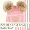 image:imageFunky Junque Double Pom Pom Baby Beanie  Newborn Girl Winter Hat 012 Months Cute Cozy Knit Infant Beanies for Cold WeatherDiagonal Basketweave Pattern  Pink 2 Pom