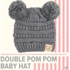 image:imageFunky Junque Double Pom Pom Baby Beanie  Newborn Girl Winter Hat 012 Months Cute Cozy Knit Infant Beanies for Cold WeatherHeather Grey  Double Pom