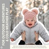 image:imageFunky Junque Double Pom Pom Baby Beanie  Newborn Girl Winter Hat 012 Months Cute Cozy Knit Infant Beanies for Cold WeatherIndi Pink  Double Pom