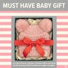 image:imageFunky Junque Double Pom Pom Baby Beanie  Newborn Girl Winter Hat 012 Months Cute Cozy Knit Infant Beanies for Cold WeatherIndi Pink  Double Pom