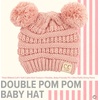 image:imageFunky Junque Double Pom Pom Baby Beanie  Newborn Girl Winter Hat 012 Months Cute Cozy Knit Infant Beanies for Cold WeatherIndi Pink  Double Pom