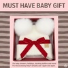 image:imageFunky Junque Double Pom Pom Baby Beanie  Newborn Girl Winter Hat 012 Months Cute Cozy Knit Infant Beanies for Cold WeatherIvory  Ear Flap W Double Faux Fur Pom