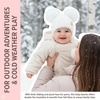 image:imageFunky Junque Double Pom Pom Baby Beanie  Newborn Girl Winter Hat 012 Months Cute Cozy Knit Infant Beanies for Cold WeatherIvory  Ear Flap W Double Faux Fur Pom