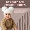 image:imageFunky Junque Double Pom Pom Baby Beanie  Newborn Girl Winter Hat 012 Months Cute Cozy Knit Infant Beanies for Cold WeatherIvory  Ear Flap W Double Faux Fur Pom
