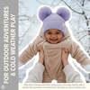 image:imageFunky Junque Double Pom Pom Baby Beanie  Newborn Girl Winter Hat 012 Months Cute Cozy Knit Infant Beanies for Cold WeatherLavender  Ear Flap W Double Faux Fur Pom