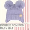image:imageFunky Junque Double Pom Pom Baby Beanie  Newborn Girl Winter Hat 012 Months Cute Cozy Knit Infant Beanies for Cold WeatherLavender  Ear Flap W Double Faux Fur Pom