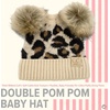 image:imageFunky Junque Double Pom Pom Baby Beanie  Newborn Girl Winter Hat 012 Months Cute Cozy Knit Infant Beanies for Cold WeatherLeopard  Beige Double Pom