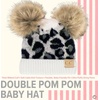 image:imageFunky Junque Double Pom Pom Baby Beanie  Newborn Girl Winter Hat 012 Months Cute Cozy Knit Infant Beanies for Cold WeatherLeopard  Ivory 2 Pom
