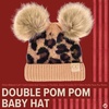 image:imageFunky Junque Double Pom Pom Baby Beanie  Newborn Girl Winter Hat 012 Months Cute Cozy Knit Infant Beanies for Cold WeatherLeopard  Latte 2 Pom