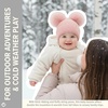 image:imageFunky Junque Double Pom Pom Baby Beanie  Newborn Girl Winter Hat 012 Months Cute Cozy Knit Infant Beanies for Cold WeatherLight Pink  Ear Flap W Double Faux Fur Pom