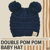 image:imageFunky Junque Double Pom Pom Baby Beanie  Newborn Girl Winter Hat 012 Months Cute Cozy Knit Infant Beanies for Cold WeatherNavy  Double Pom