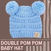 image:imageFunky Junque Double Pom Pom Baby Beanie  Newborn Girl Winter Hat 012 Months Cute Cozy Knit Infant Beanies for Cold WeatherPale Blue  Double Pom