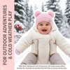 image:imageFunky Junque Double Pom Pom Baby Beanie  Newborn Girl Winter Hat 012 Months Cute Cozy Knit Infant Beanies for Cold WeatherPale Pink  Double Pom