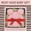 image:imageFunky Junque Double Pom Pom Baby Beanie  Newborn Girl Winter Hat 012 Months Cute Cozy Knit Infant Beanies for Cold WeatherPale Pink  Double Pom