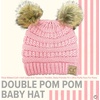 image:imageFunky Junque Double Pom Pom Baby Beanie  Newborn Girl Winter Hat 012 Months Cute Cozy Knit Infant Beanies for Cold WeatherPale Pink  Faux Fur Pom 2 Pom