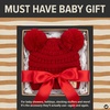 image:imageFunky Junque Double Pom Pom Baby Beanie  Newborn Girl Winter Hat 012 Months Cute Cozy Knit Infant Beanies for Cold WeatherRed  Double Pom