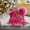 image:imageFunky Junque Double Pom Pom Baby Beanie  Newborn Girl Winter Hat 012 Months Cute Cozy Knit Infant Beanies for Cold WeatherSequin  Hot Pink