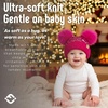 image:imageFunky Junque Double Pom Pom Baby Beanie  Newborn Girl Winter Hat 012 Months Cute Cozy Knit Infant Beanies for Cold WeatherSequin  Hot Pink